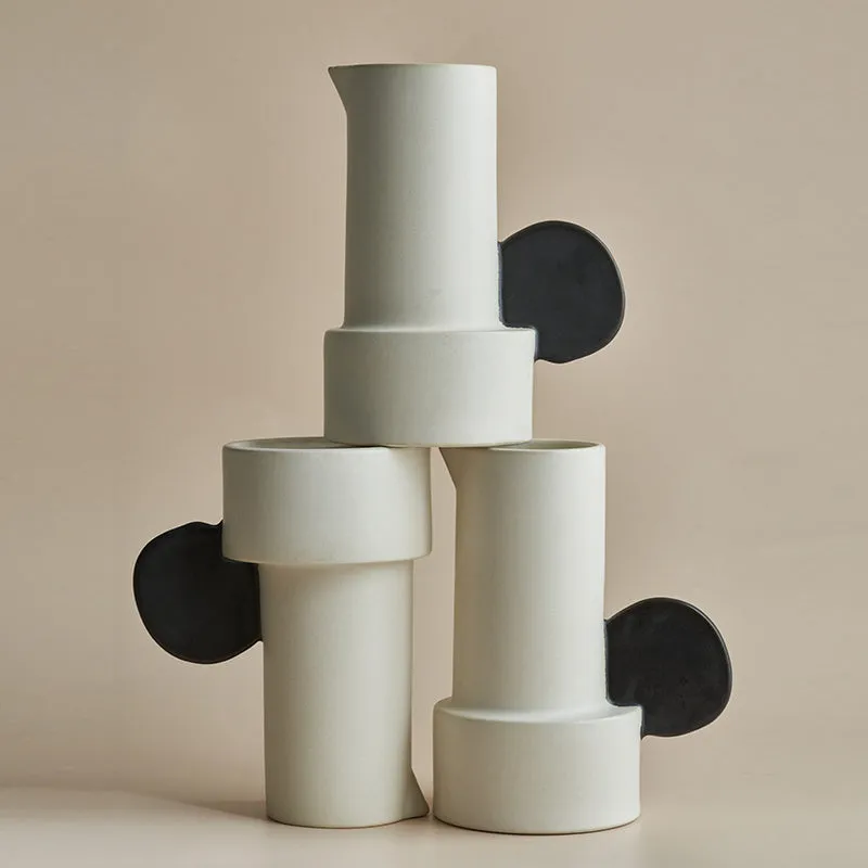 Fashion Simple Home medium ceramic vase in misty moon colour on a tabletop