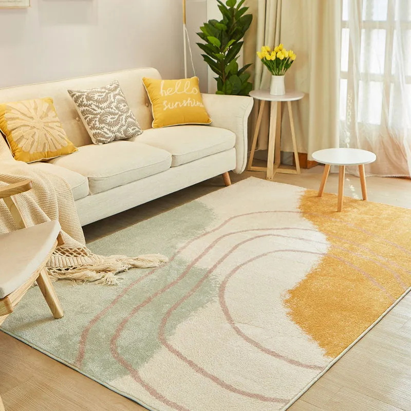Rectangular machine-woven carpet in a soft colour, available in multiple sizes for living room or bedroom floor