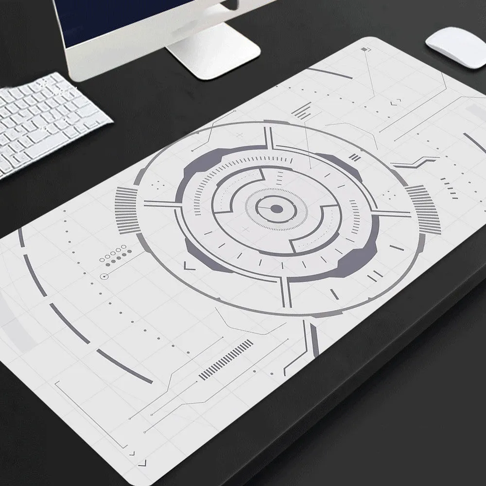 Full black extended extra long rubber mouse pad on desk for gaming and office use