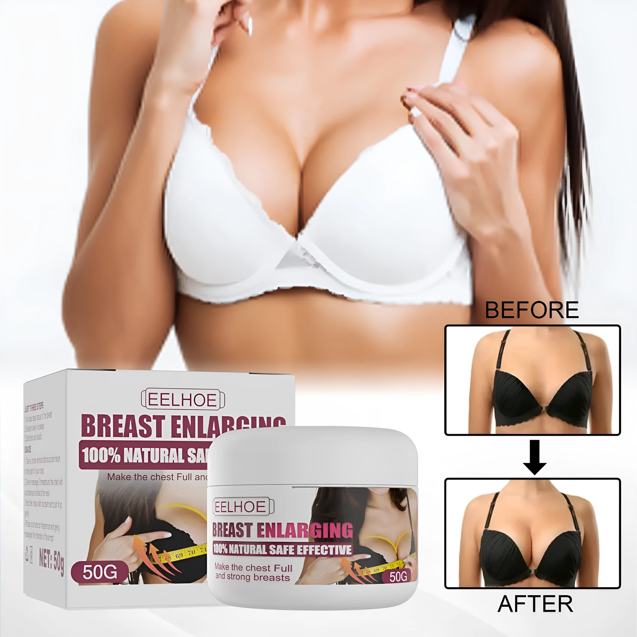 White breast beauty cream tube 50g for lifting and plumping bust