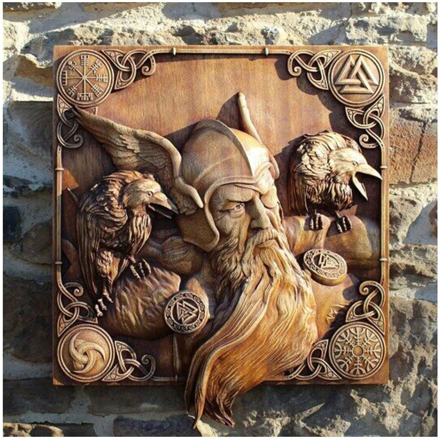 Icon Home acrylic wall hanging depicting Norse mythology character in American style
