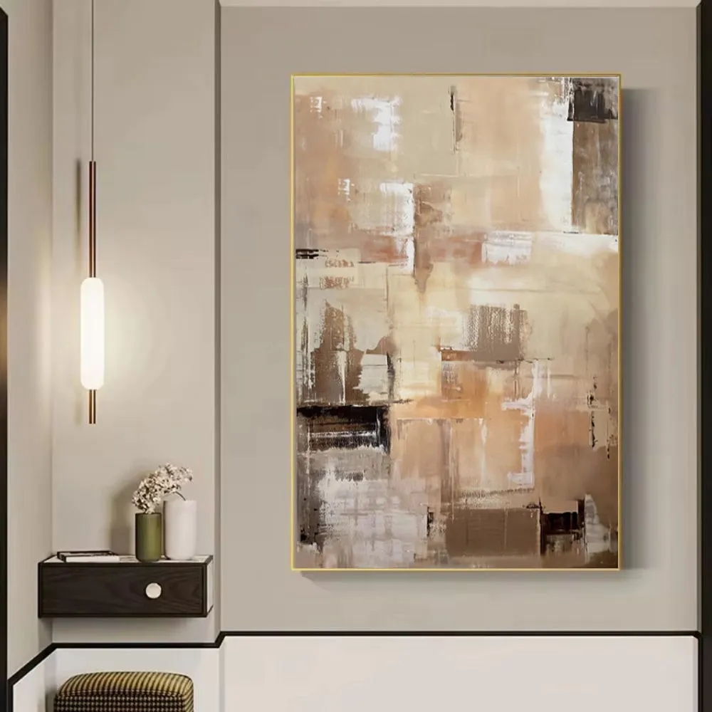 Handmade oil painting on canvas, modern abstract design, frameless and rolled, available in multiple sizes and colours