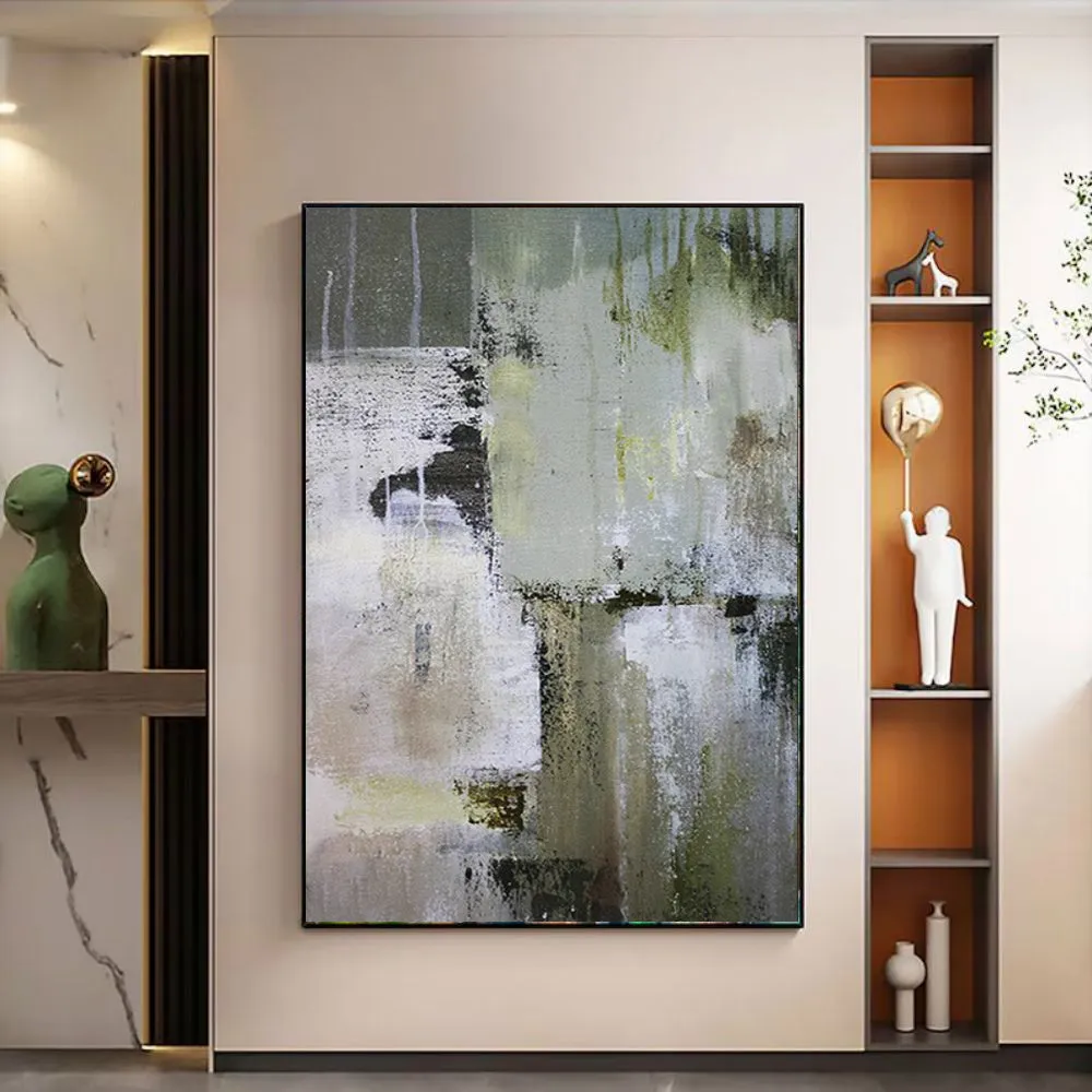 Handmade oil painting on canvas, modern abstract design, frameless and rolled, available in multiple sizes and colours