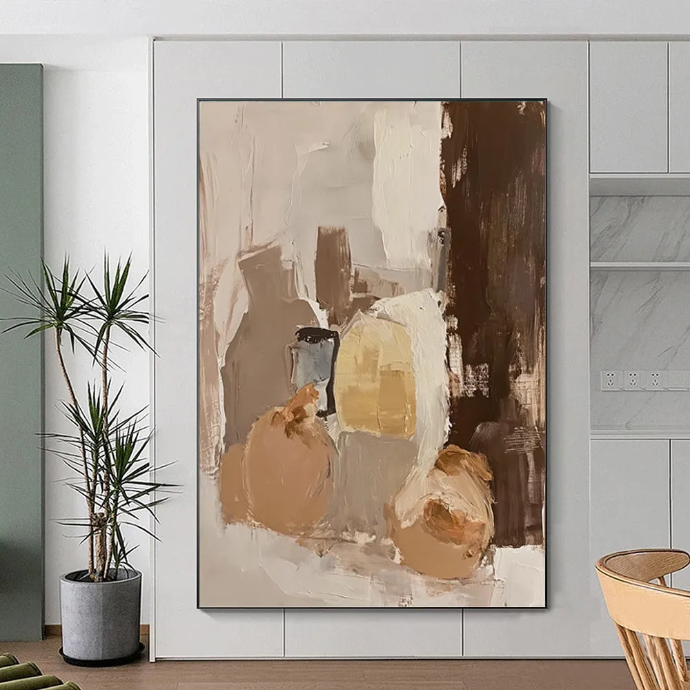 Handmade oil painting on canvas, modern abstract design, frameless and rolled, available in multiple sizes and colours