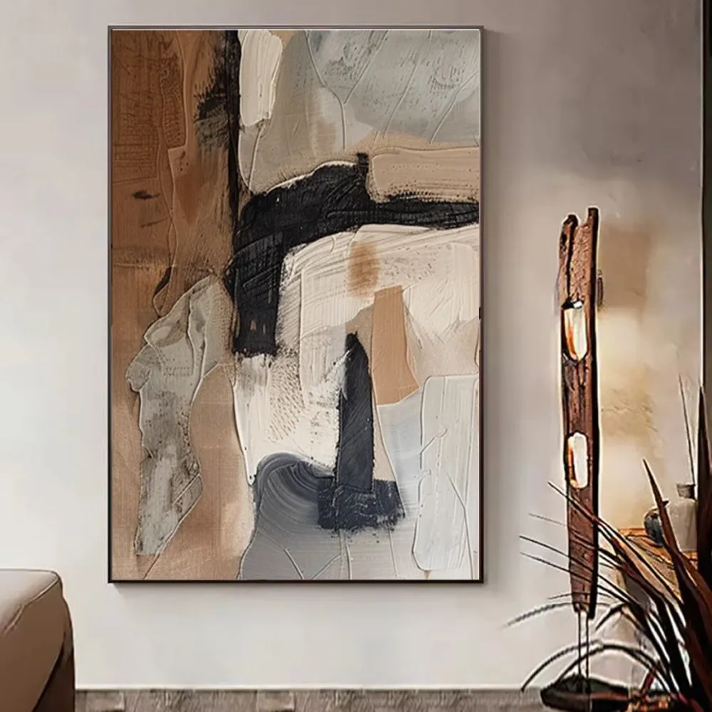 Handmade oil painting on canvas, modern abstract design, frameless and rolled, available in multiple sizes and colours
