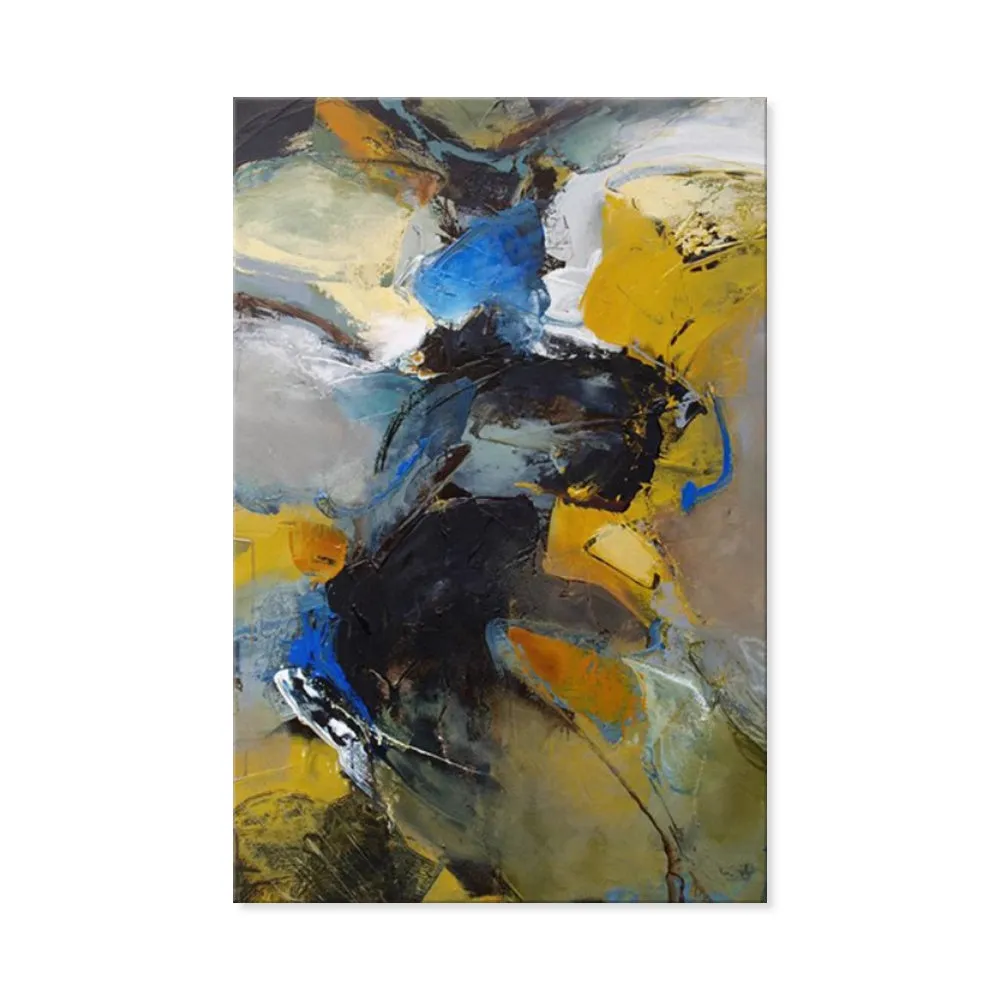 Handmade oil painting on canvas, modern abstract design, frameless and rolled, available in multiple sizes and colours