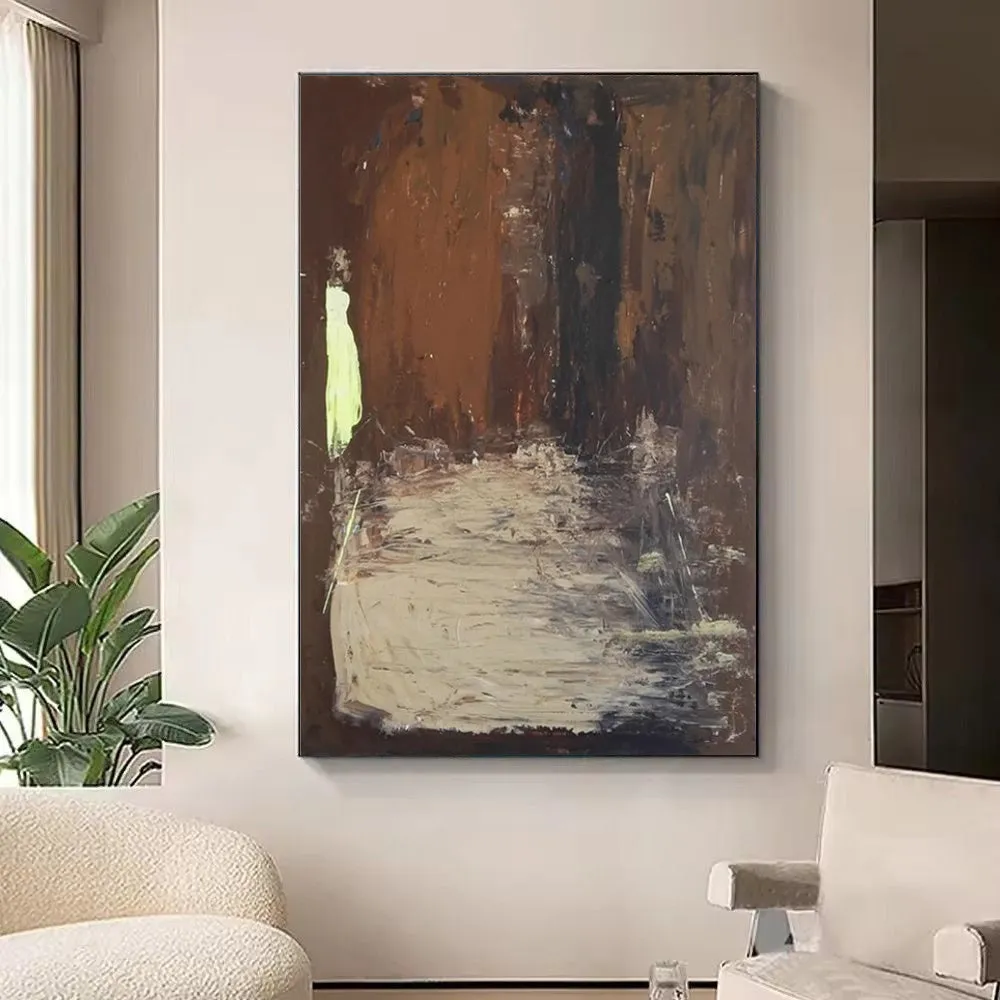 Handmade oil painting on canvas, modern abstract design, frameless and rolled, available in multiple sizes and colours