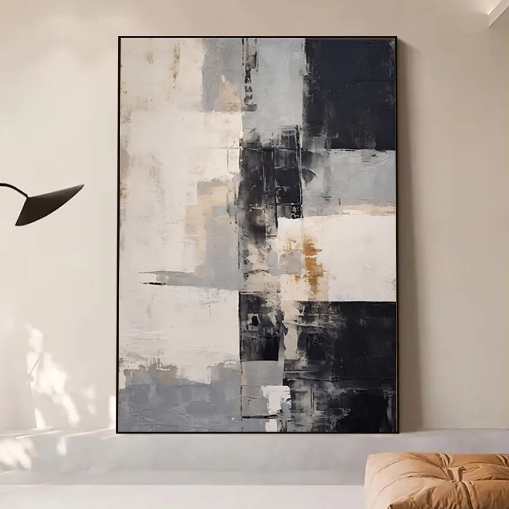 Handmade oil painting on canvas, modern abstract design, frameless and rolled, available in multiple sizes and colours