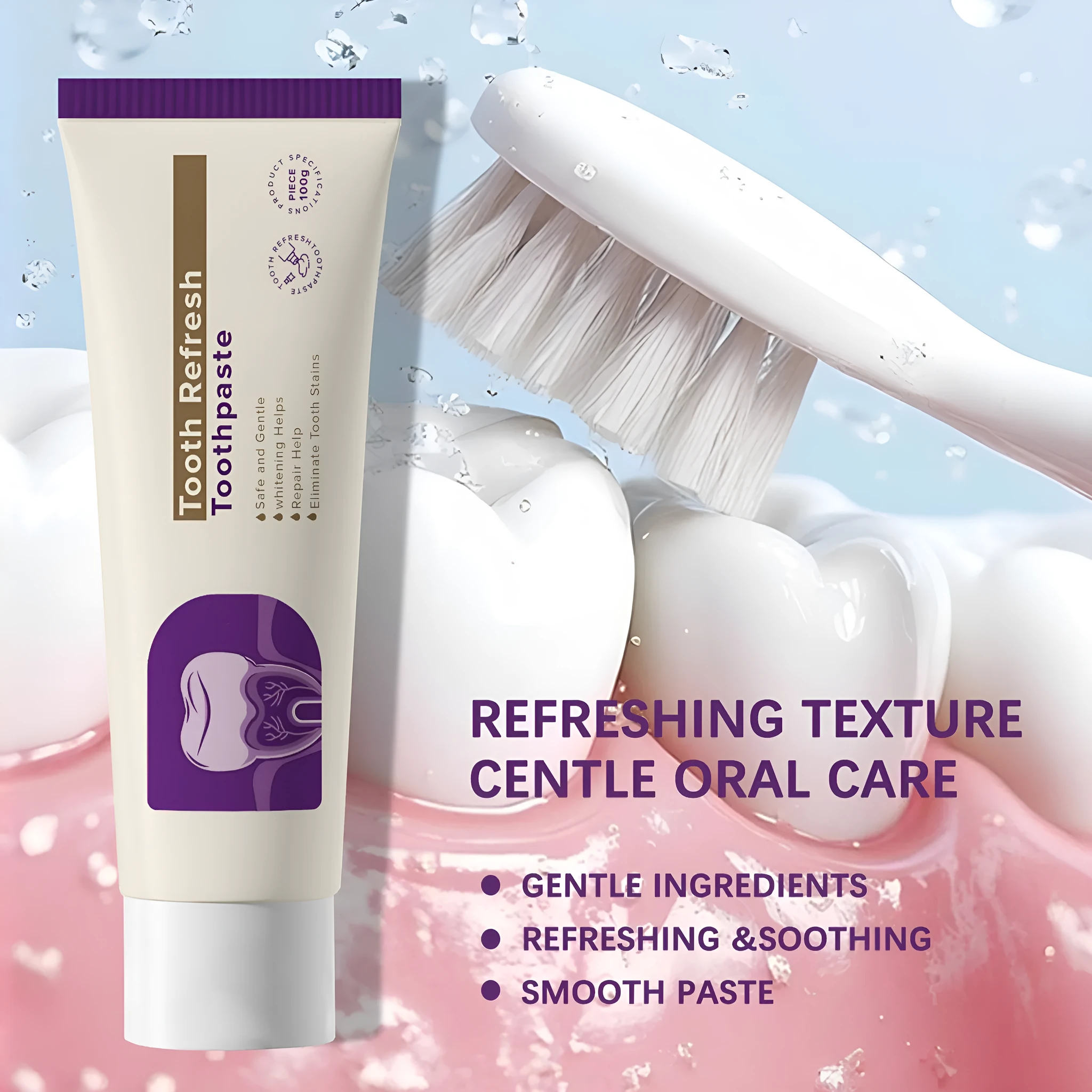 Spearmint oil pulling rinse set with mouthwash and toothpaste in a bathroom setting
