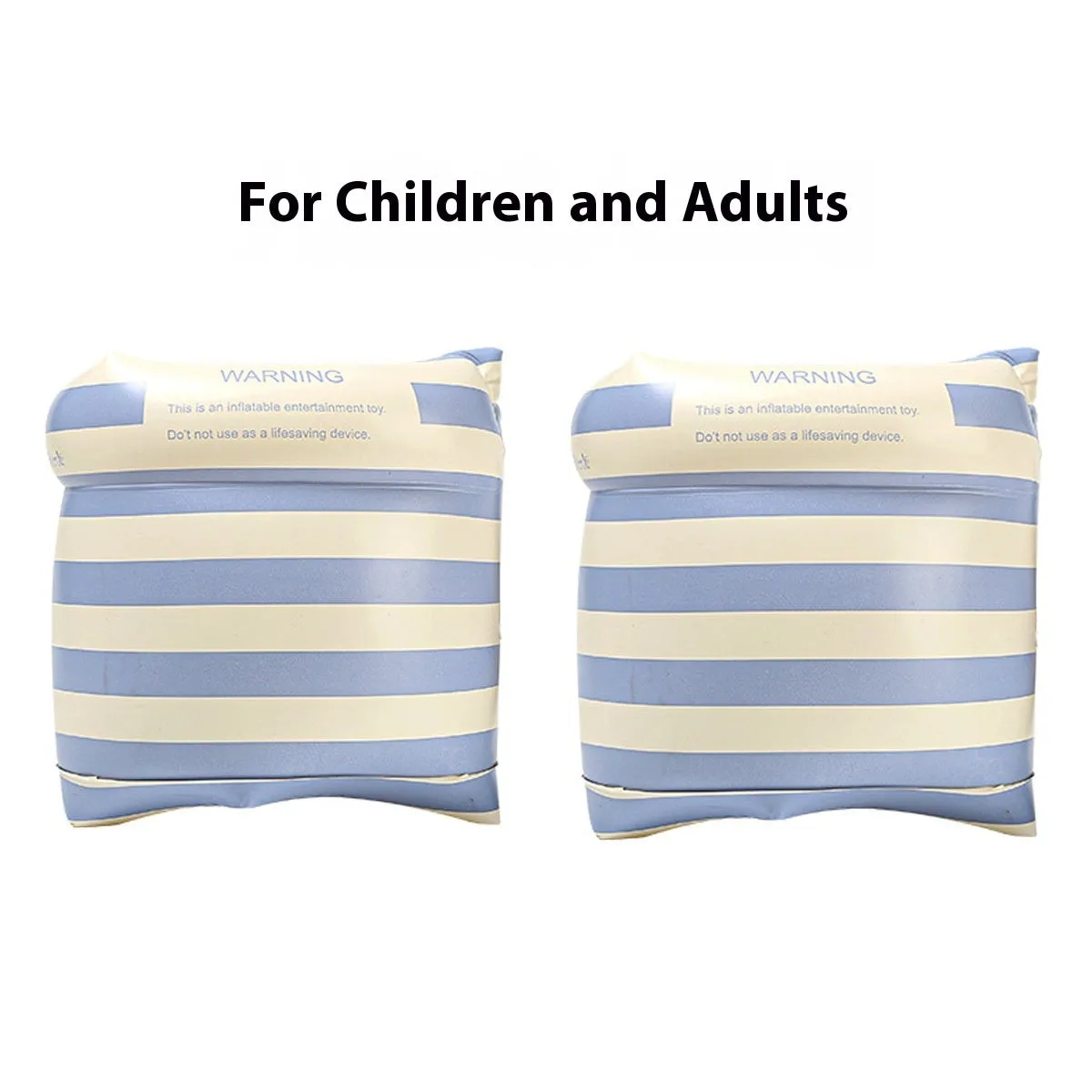 Pair of cylinder blue PVC swimming arm floats for children and adults retro series