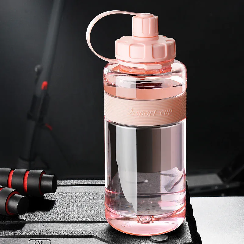 Plastic large capacity cup with straw in PC material, four colour options, capacities from 600ml to 2000ml