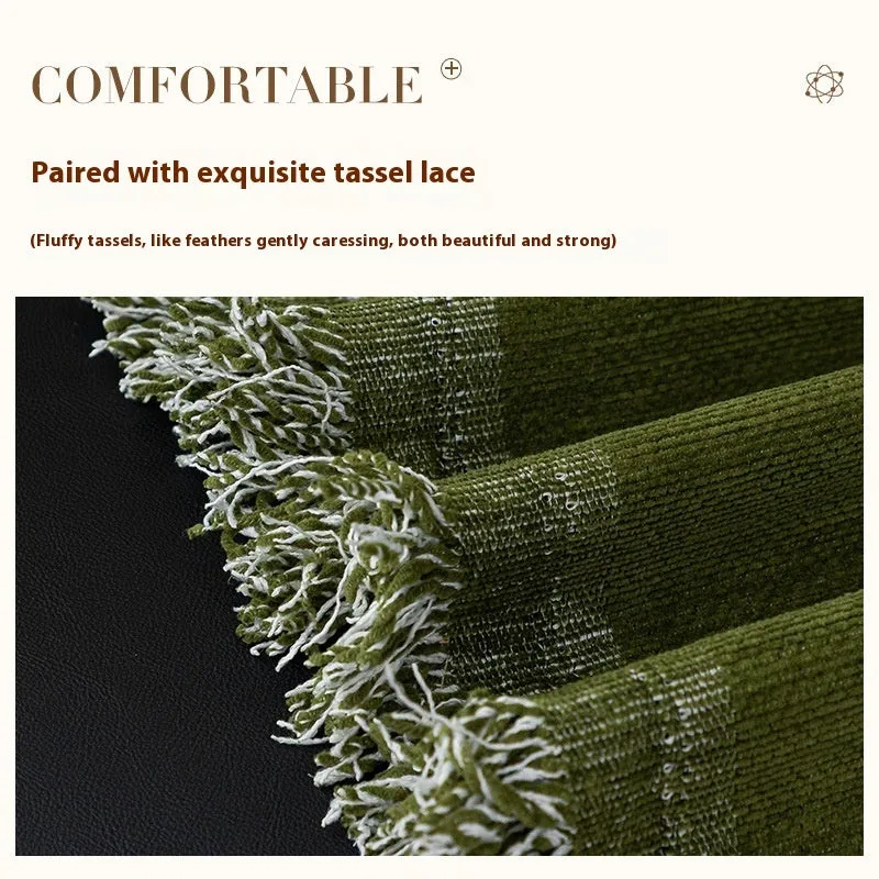 Soft chenille sofa cover with embroidered magnolia floral pattern in garland coffee colour, size 180x230cm