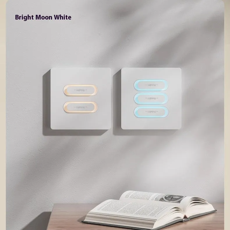 Smart switch with skin touch ambience light in Moon White finish Bluetooth Mesh dual multi-control