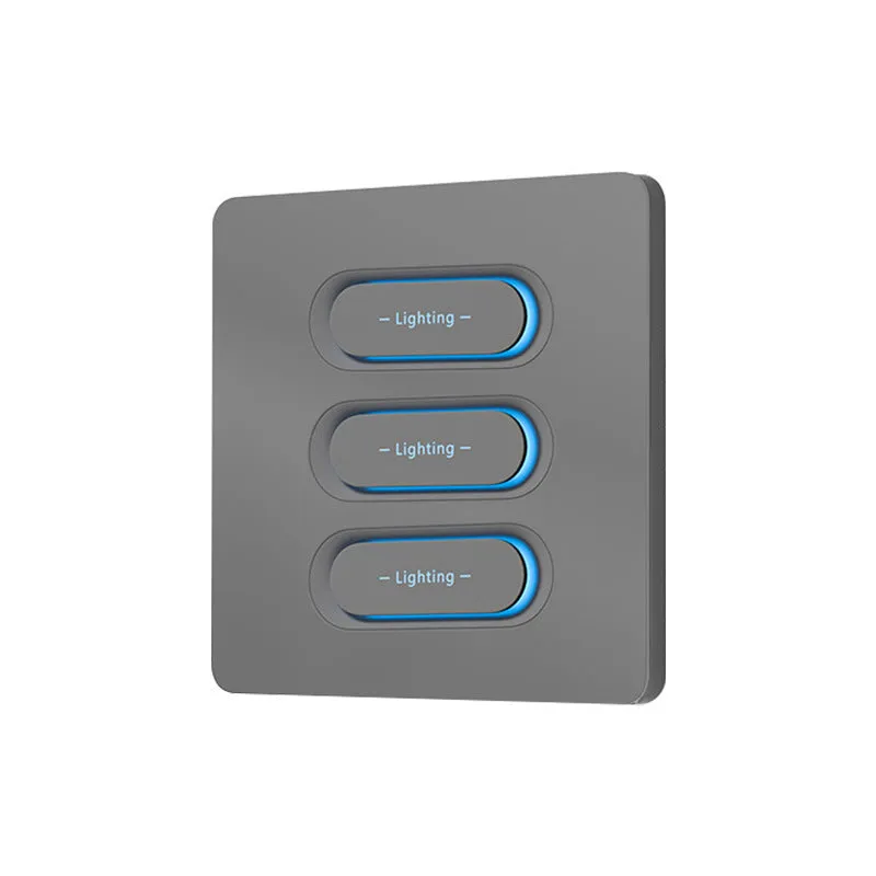 Smart switch with skin touch ambience light in Moon White finish Bluetooth Mesh dual multi-control