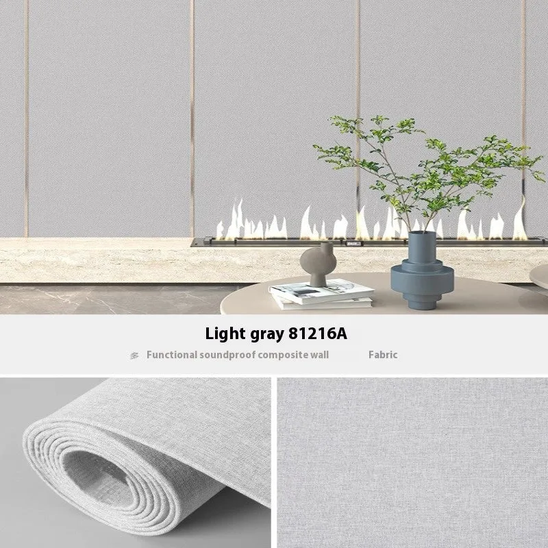 Linen self-adhesive waterproof seamless wall cloth in beige colour for whole house modern minimalist decoration