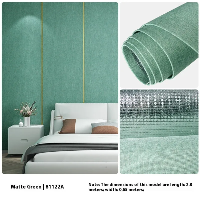 Linen self-adhesive waterproof seamless wall cloth in beige colour for whole house modern minimalist decoration