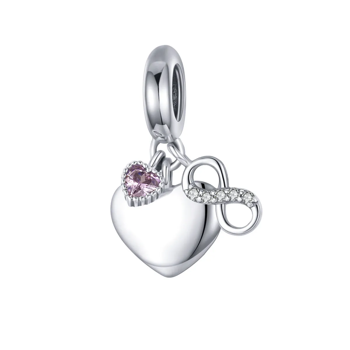 Engravable 925 silver Endless Love pendant loose bead for DIY bracelet in silver colour