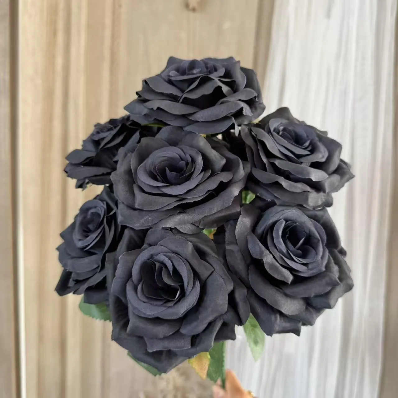 9-head artificial silk flower row in 14 colours for wedding decoration and photography props