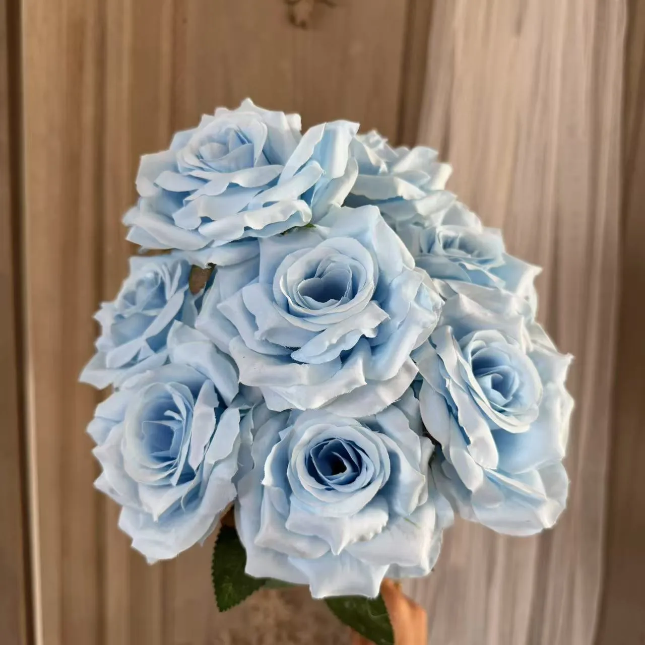 9-head artificial silk flower row in 14 colours for wedding decoration and photography props
