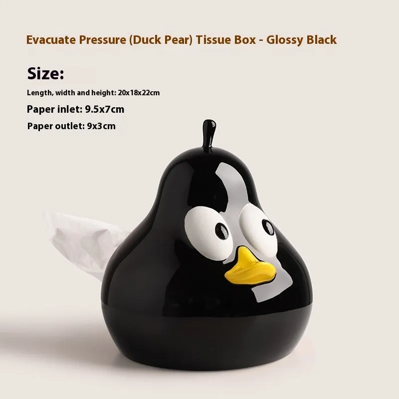 White porcelain ceramic tissue box with cute pear design in green colour option