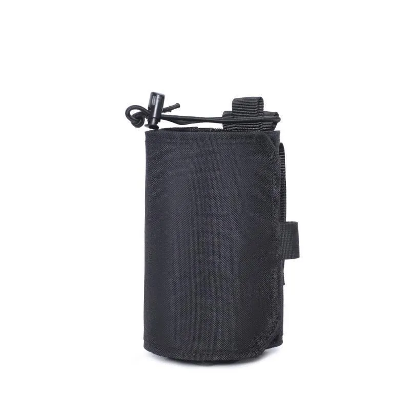 Adjustable Oxford cloth bottle cover for outdoor sports in black and khaki colour options