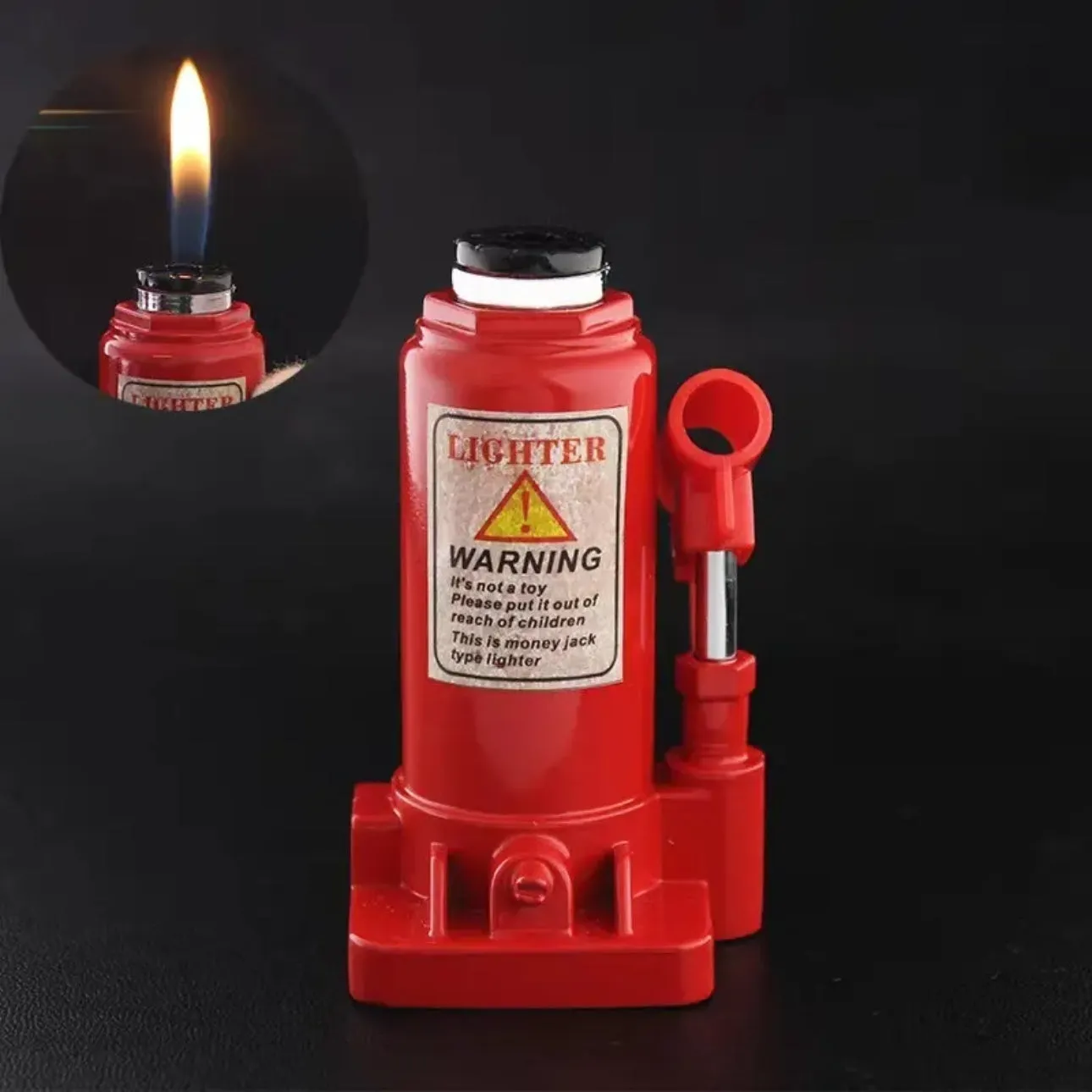 Creative novelty lighter set made of aluminium alloy with vice hammer and fire extinguisher designs for boyfriend gift
