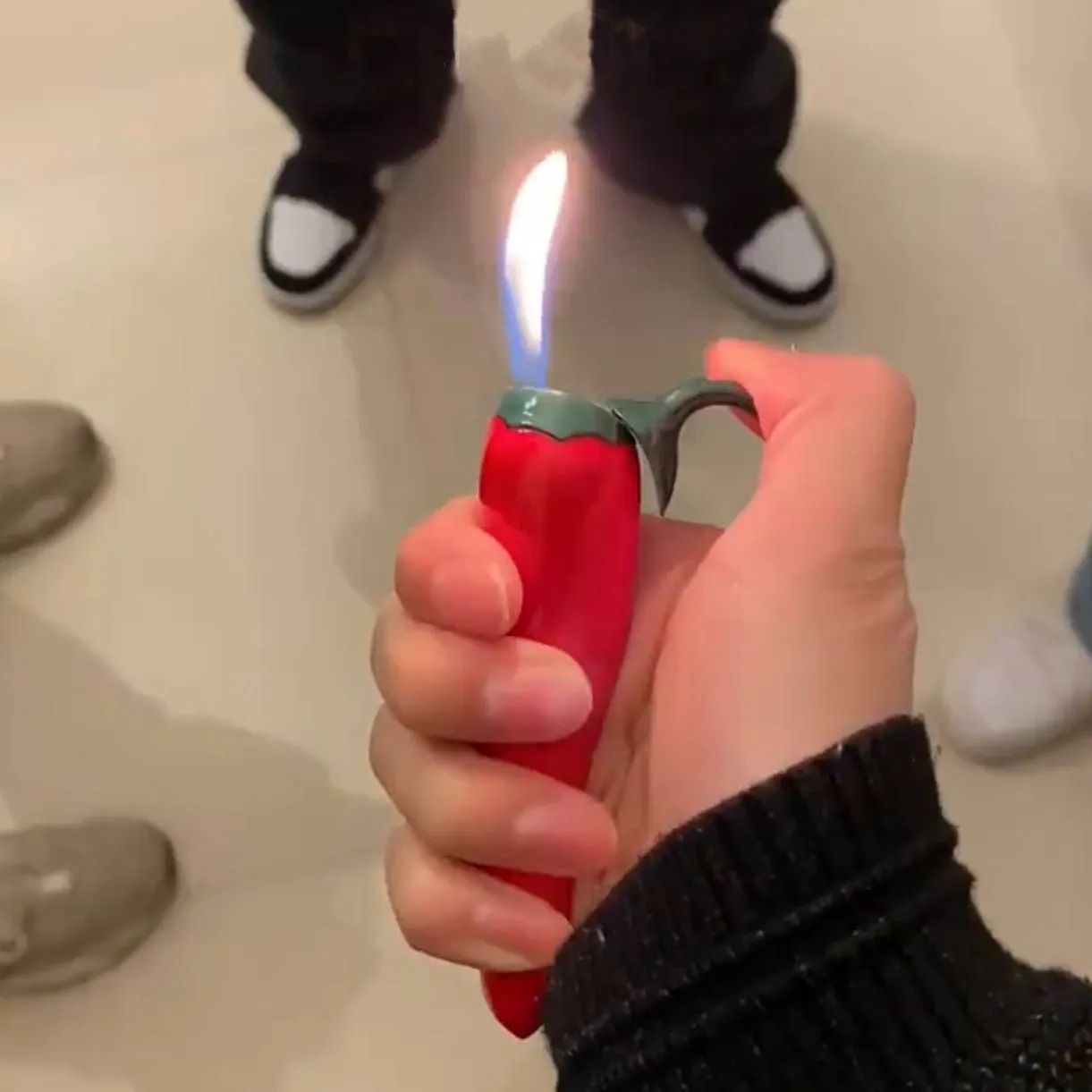 Creative novelty lighter set made of aluminium alloy with vice hammer and fire extinguisher designs for boyfriend gift
