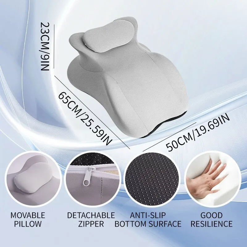 Memory foam kneeling pillow cushion in black with spliced design, 65x50x23cm size