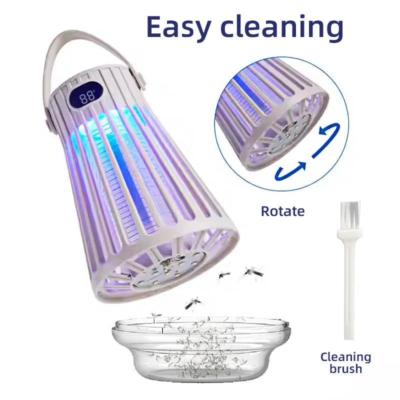 White electric shock mosquito killing lamp with ABS shell, portable design for indoor use