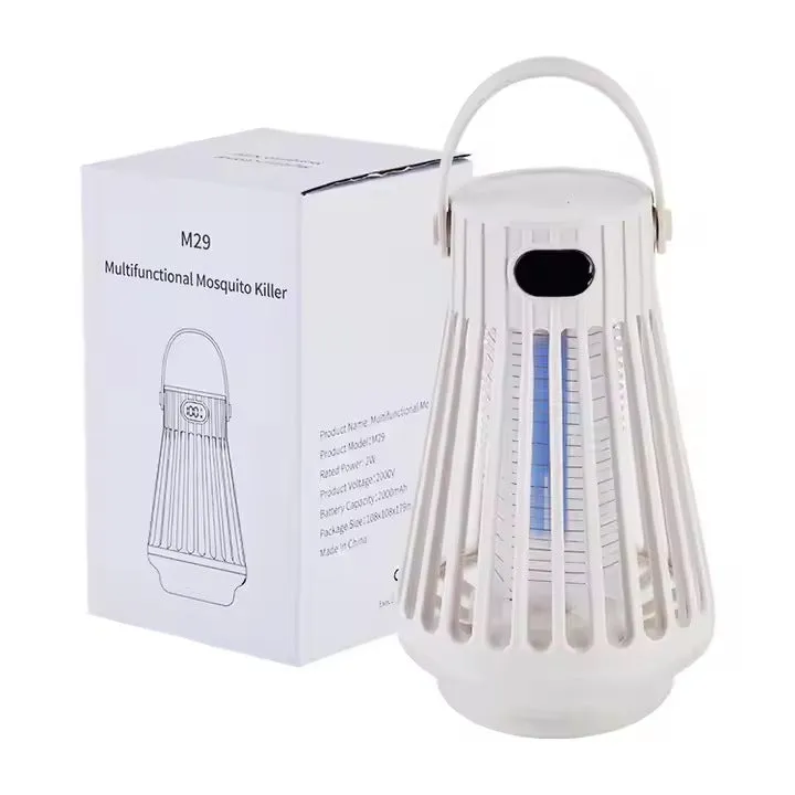 White electric shock mosquito killing lamp with ABS shell, portable design for indoor use