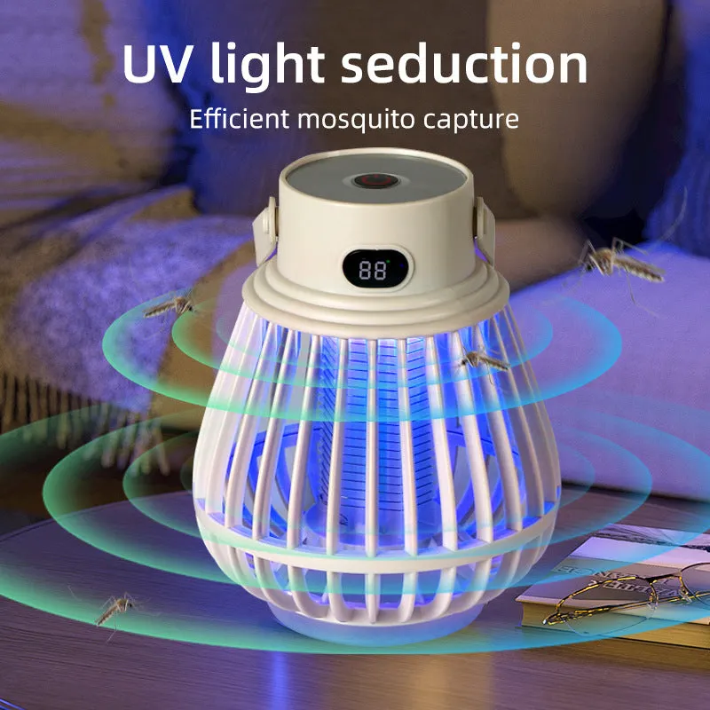 White electric shock mosquito killing lamp with ABS shell, portable design for indoor use