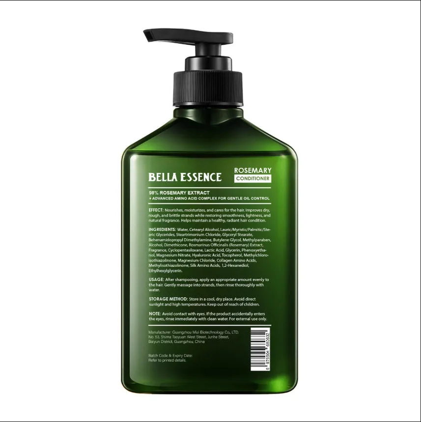 Bottle of Rosemary Anti-Dandruff Fluffy Shampoo with herbal scent for dry scalp care