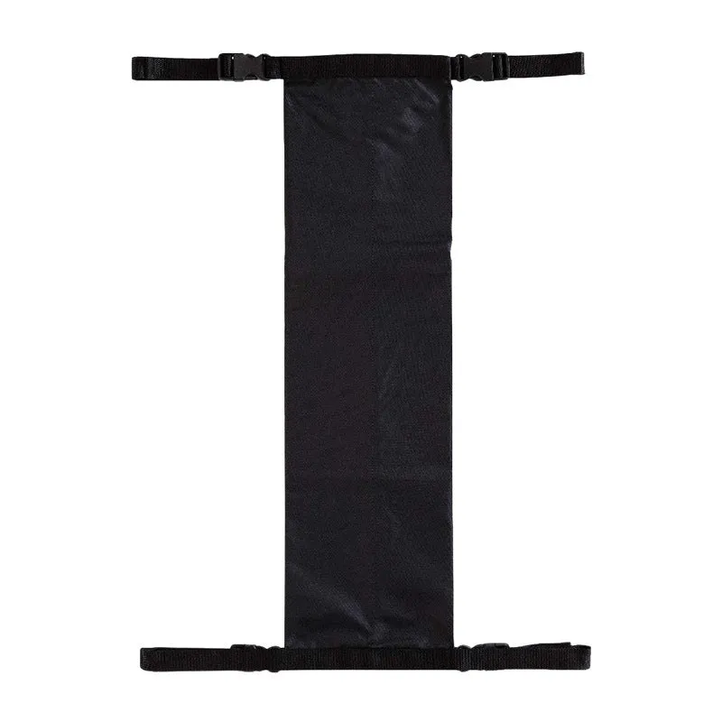 Black cylindrical wheelchair pannier bag for oxygen cylinder storage during travel