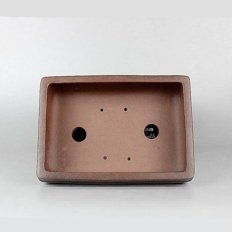 Handmade antique rectangular purple sand bonsai flower pot made of purple clay for planting