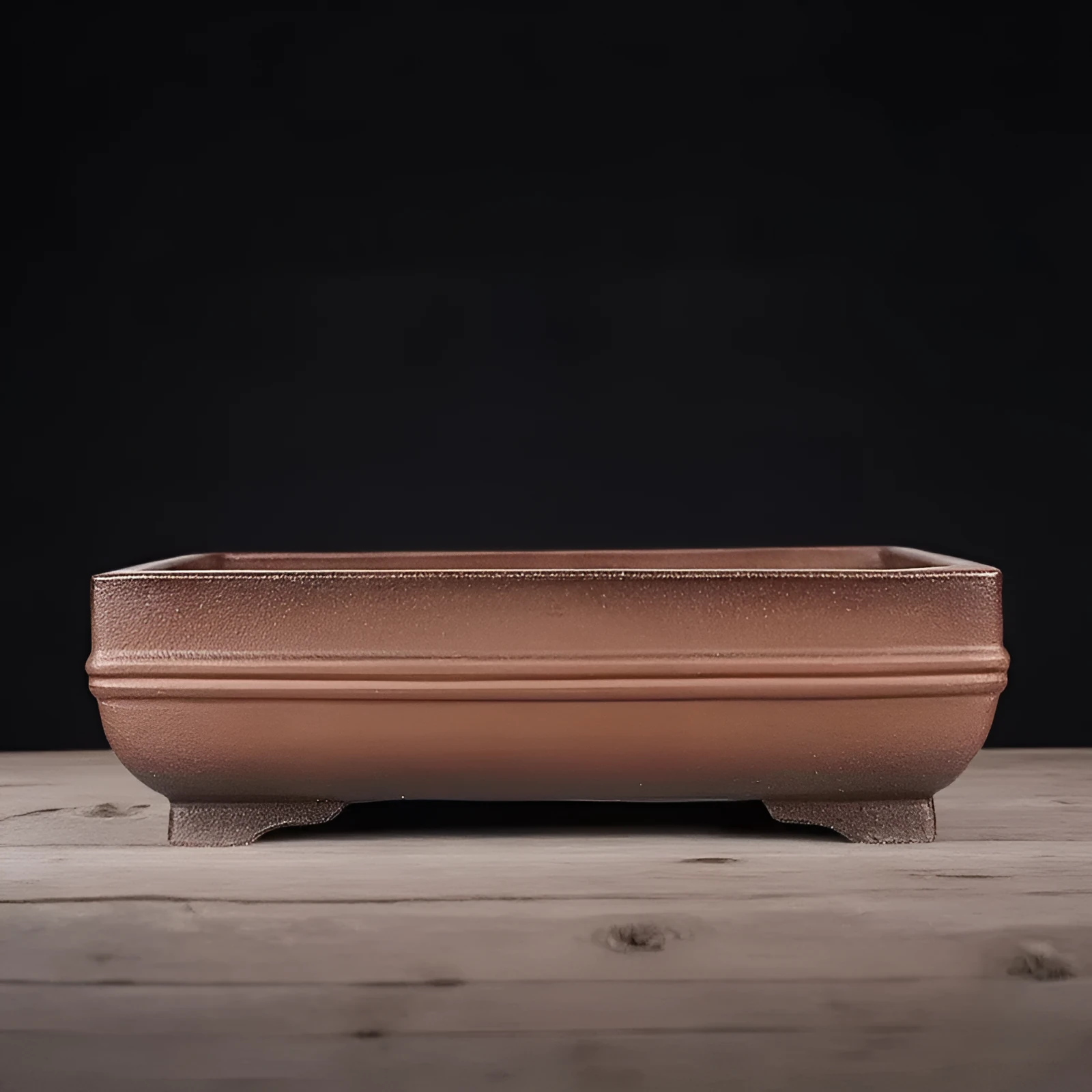 Handmade antique rectangular purple sand bonsai flower pot made of purple clay for planting