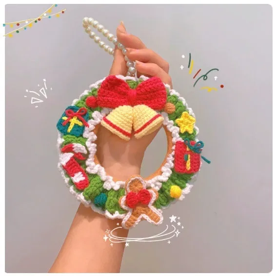 Wool hook knitted Christmas garland DIY material package with yarn and tools