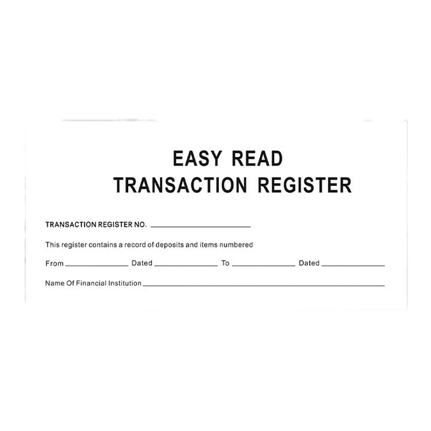 Deposit journal 54K paper bank checking account register with Journal style