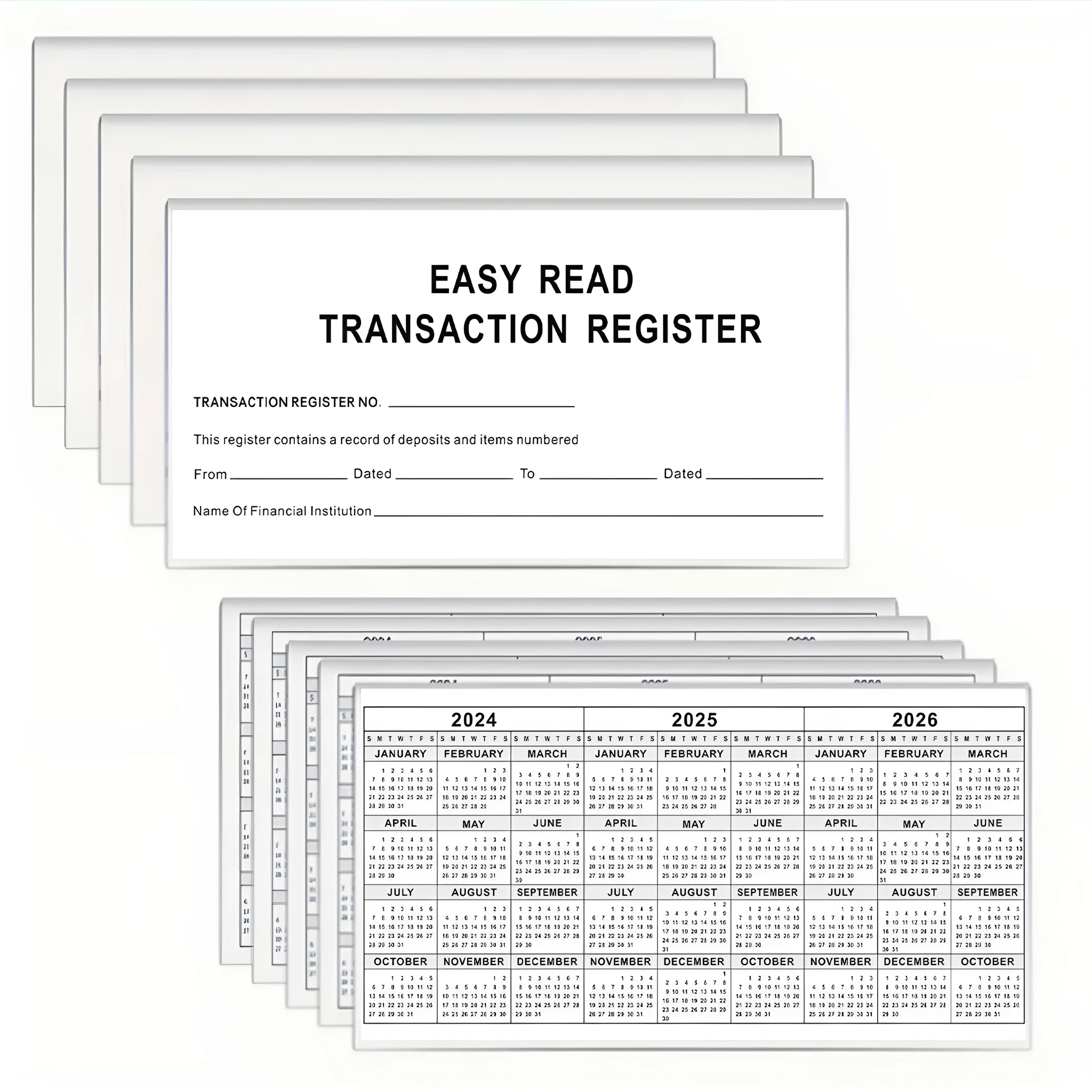 Deposit journal 54K paper bank checking account register with Journal style