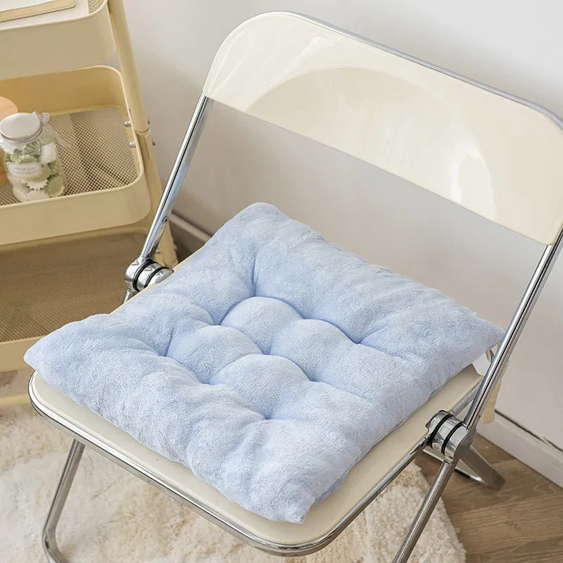 Thick plush seat cushion with cute bear head design, PP cotton filler, 40x40cm size