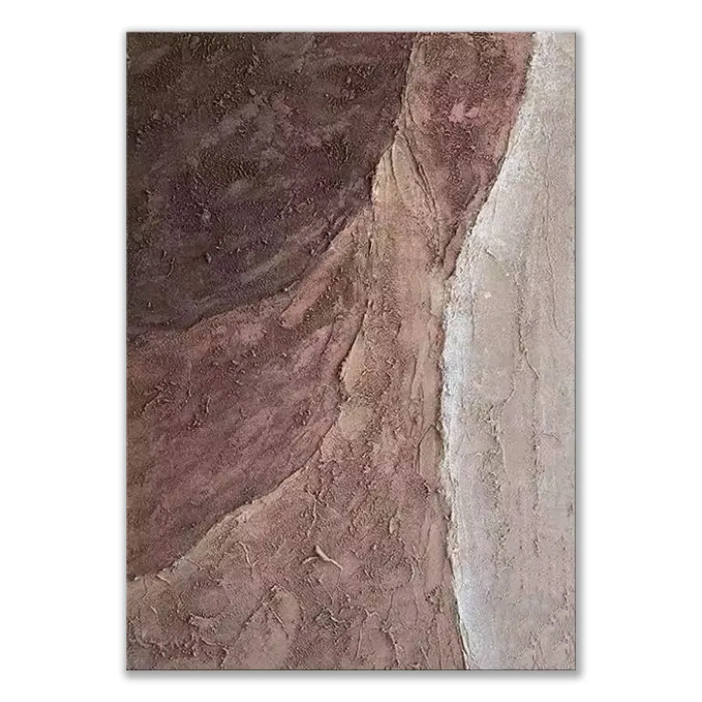 Handmade oil painting on canvas abstract brown texture wall art frameless rolled home decor