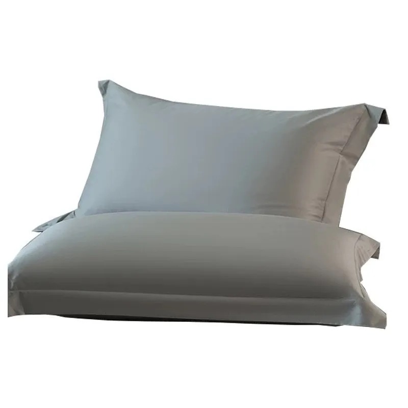 Solid colour long-staple cotton pillowcase pair 48x74cm in bamboo green with twill weave