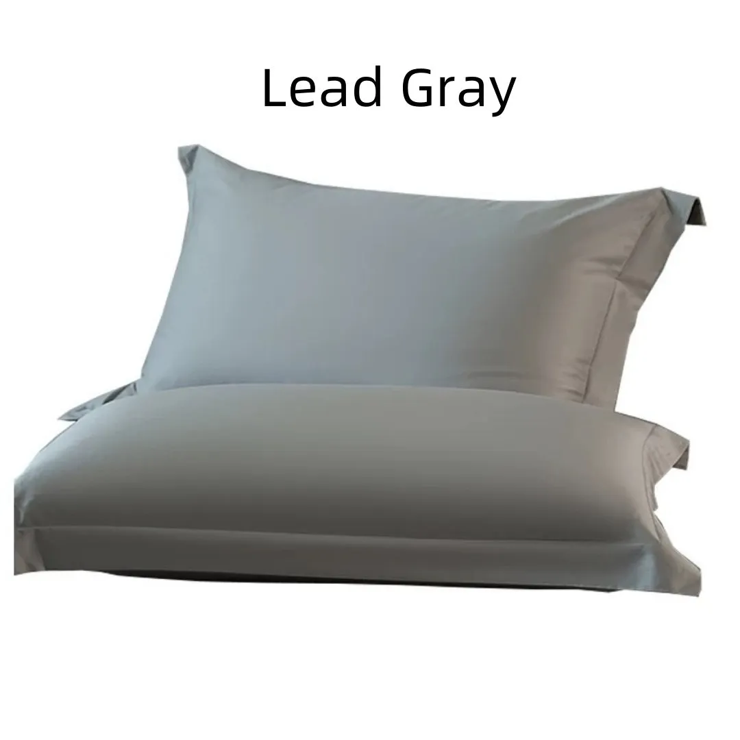 Solid colour long-staple cotton pillowcase pair 48x74cm in bamboo green with twill weave