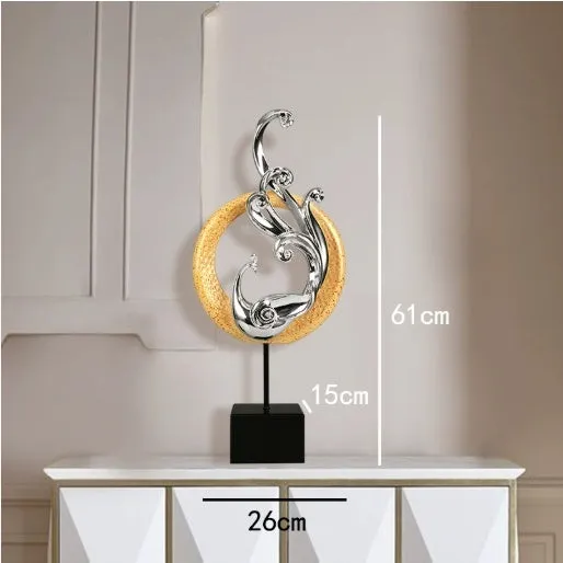 Resin phoenix ornament in rose gold, silver, or red for mantelpiece or table decoration
