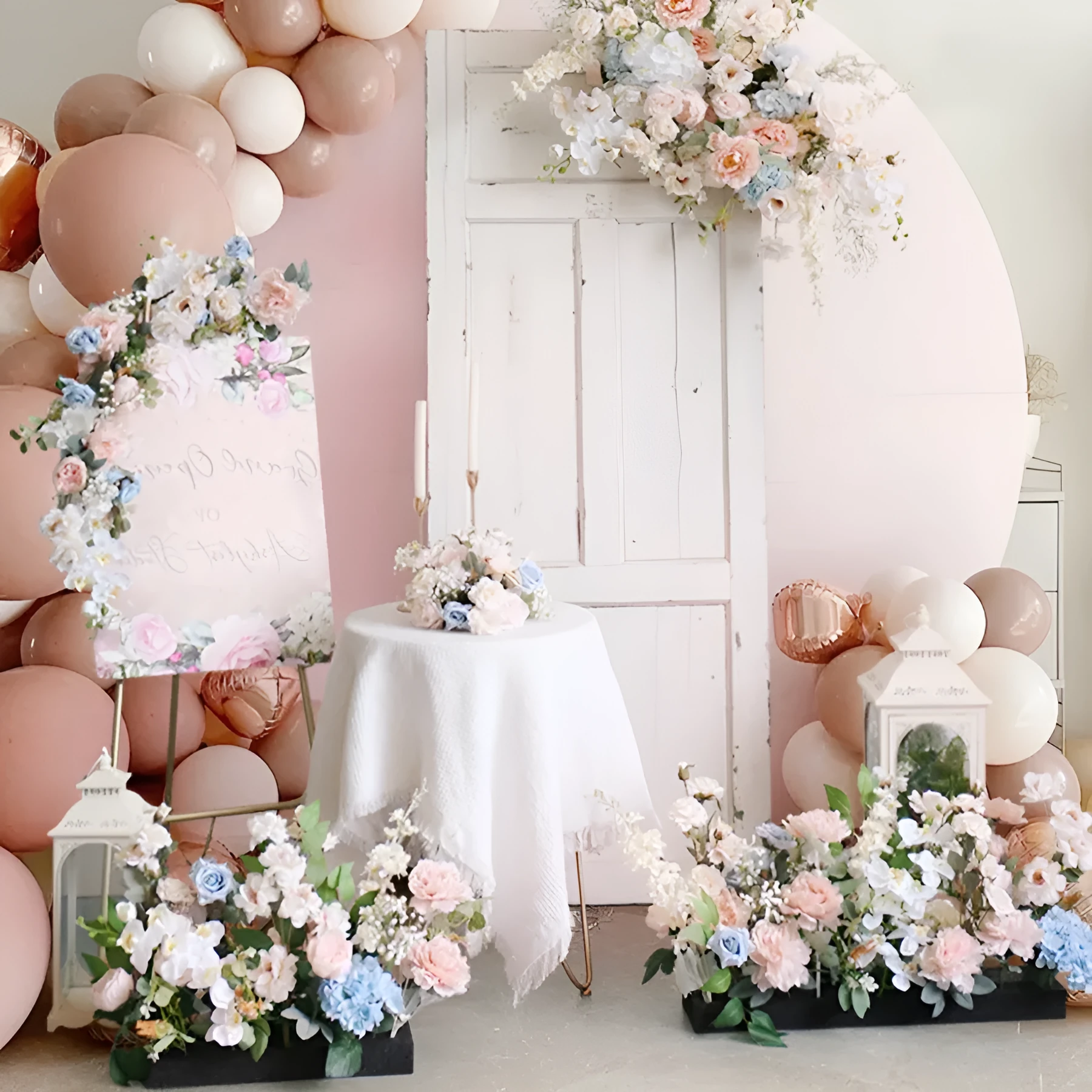 Silk artificial flower with moist finish in A Floral colour for wedding photography decoration
