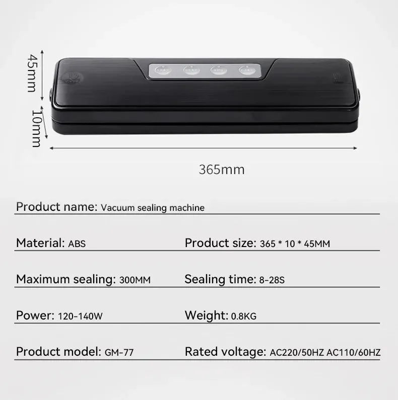 White automatic vacuum sealer machine on a kitchen counter