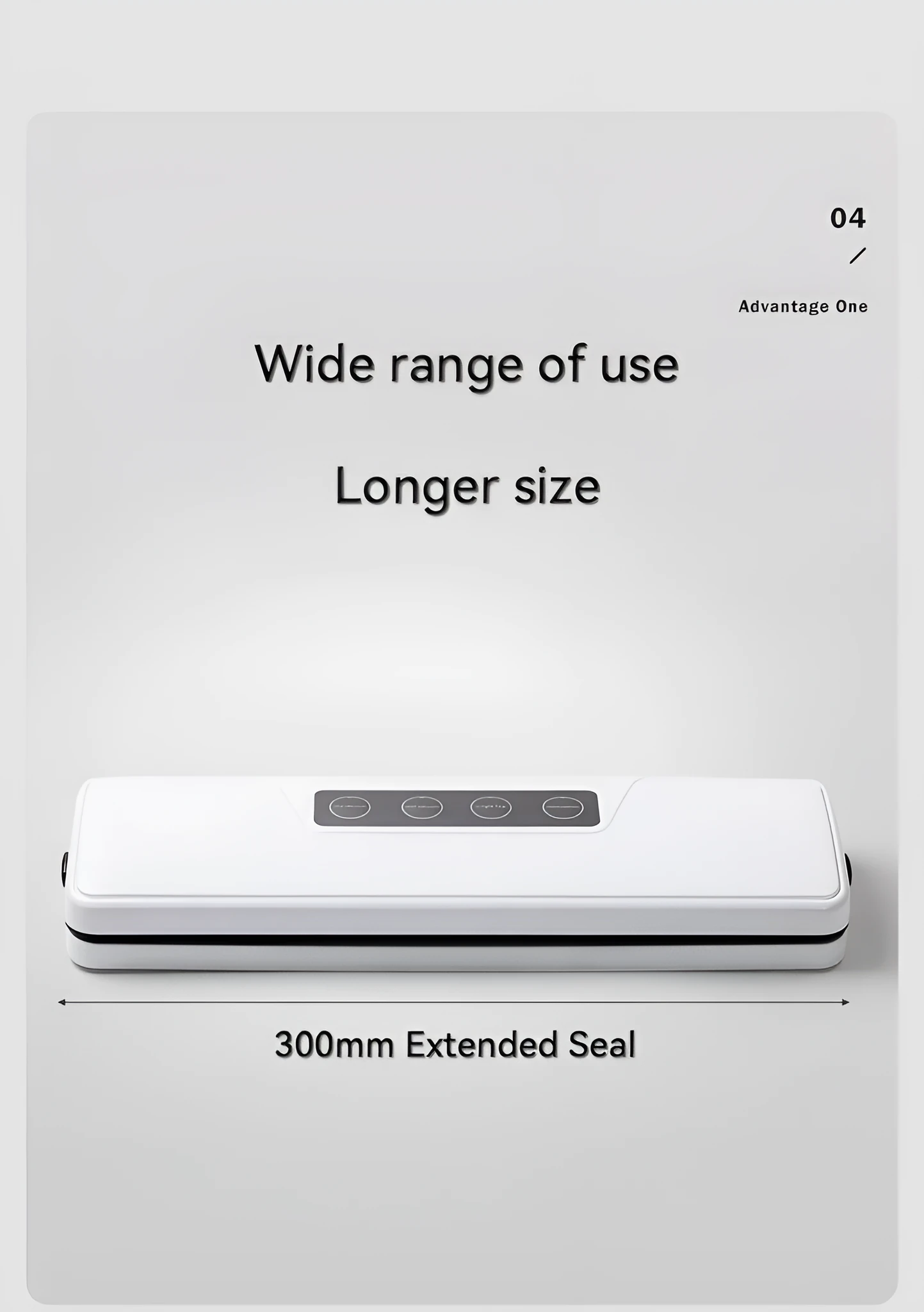 White automatic vacuum sealer machine on a kitchen counter