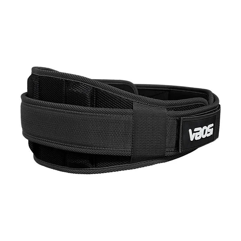 Adjustable fitness waist support belt in black for weightlifting and running