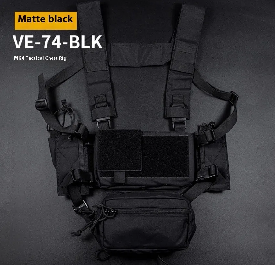 Multifunctional expandable breathable chest mount vest in Cordura fabric with side straps, one size unisex design