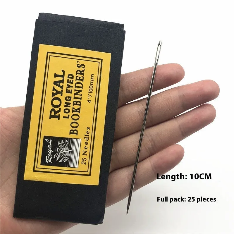 Imported long steel sewing needle 10cm length 1.8mm thick 7mm eye for hand sewing thick fabrics