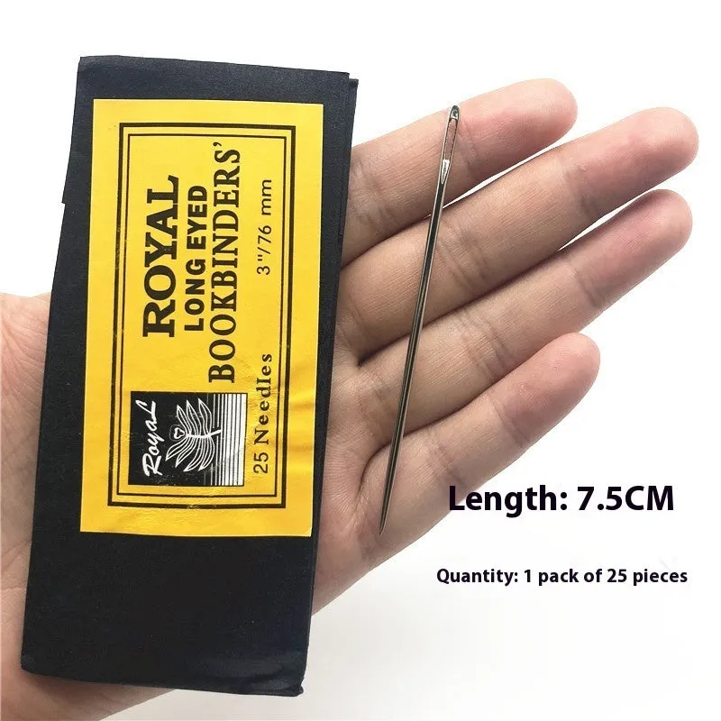 Imported long steel sewing needle 10cm length 1.8mm thick 7mm eye for hand sewing thick fabrics